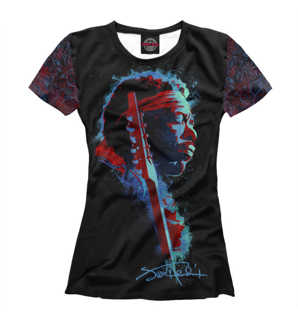 Женская футболка с изображением Jimi Hendrix цвета Белый
