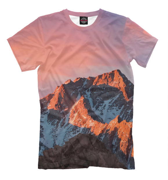 Мужская футболка с изображением Горы цвета Молочно-белый