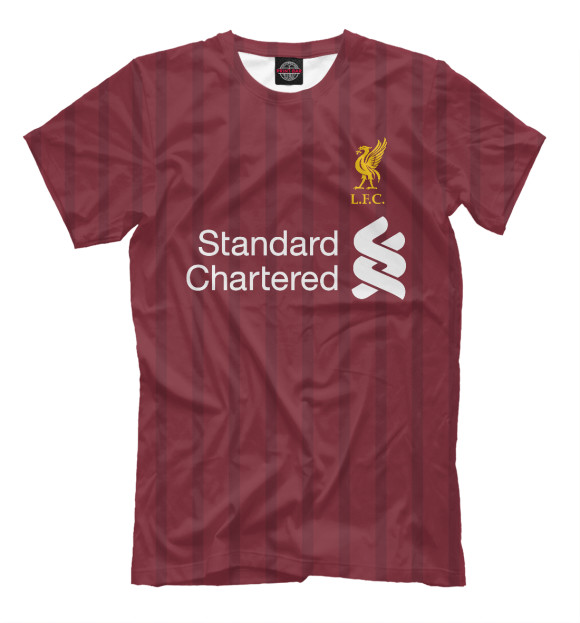 Мужская футболка с изображением FC Liverpool цвета Темно-бордовый