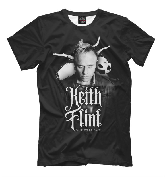 Мужская футболка с изображением Keith Flint цвета Черный