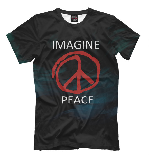 Мужская футболка с изображением IMAGINE PEACE цвета Белый