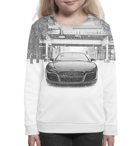 Свитшот для девочек с изображением Audi цвета Белый