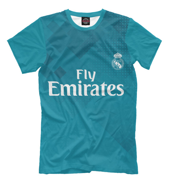 Мужская футболка с изображением Реал Мадрид цвета Грязно-голубой