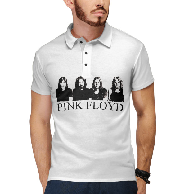 Мужское поло с изображением Pink Floyd цвета Белый