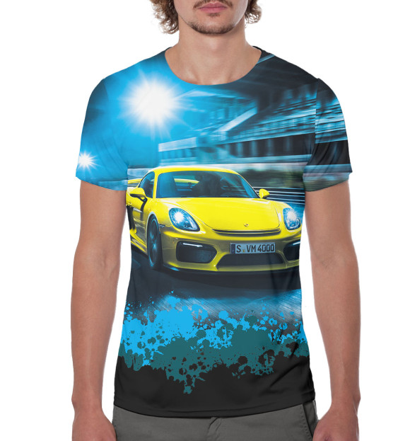 Мужская футболка с изображением Porsche цвета Белый