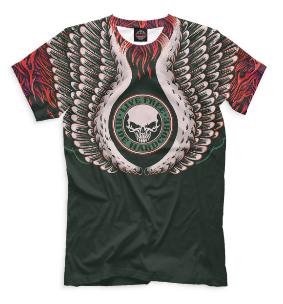 Футболка для мальчиков с изображением Live Free - Ride Hardcore цвета Черный