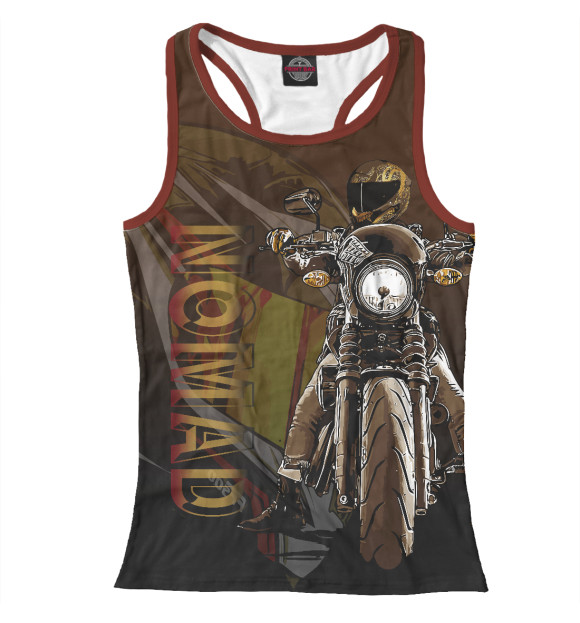 Женская майка-борцовка с изображением Кочевник цвета Белый