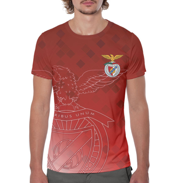 Мужская футболка с изображением Benfica цвета Белый