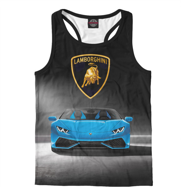 Мужская майка-борцовка с изображением Lamborghini цвета Белый