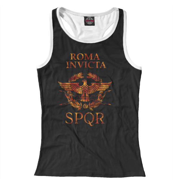 Женская майка-борцовка с изображением Рим непобежденный цвета Белый