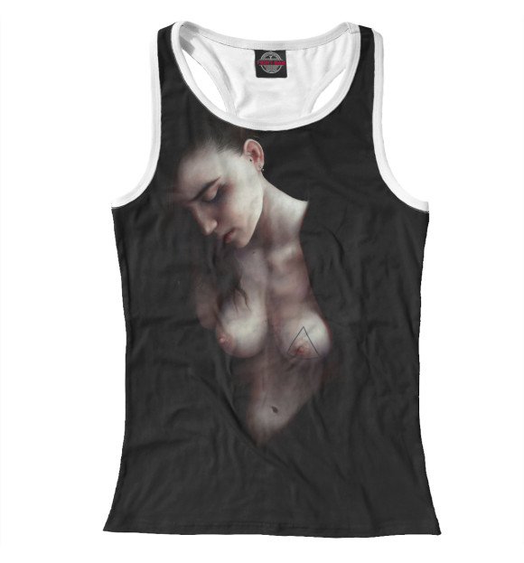 Женская майка-борцовка с изображением Девушка цвета Белый