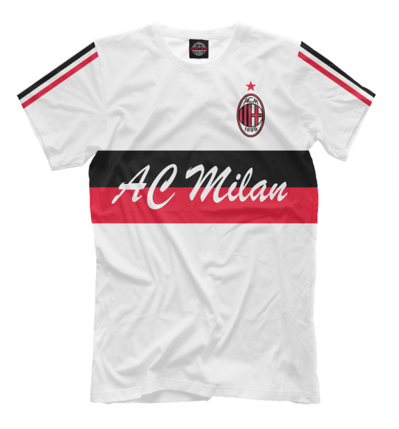 Футболка для мальчиков с изображением AC Milan цвета Молочно-белый