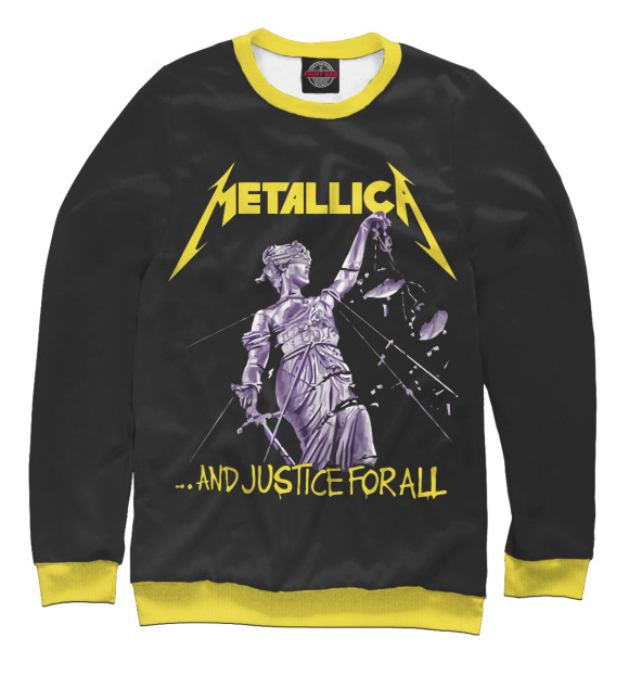 Женский свитшот с изображением And justice for all цвета Белый