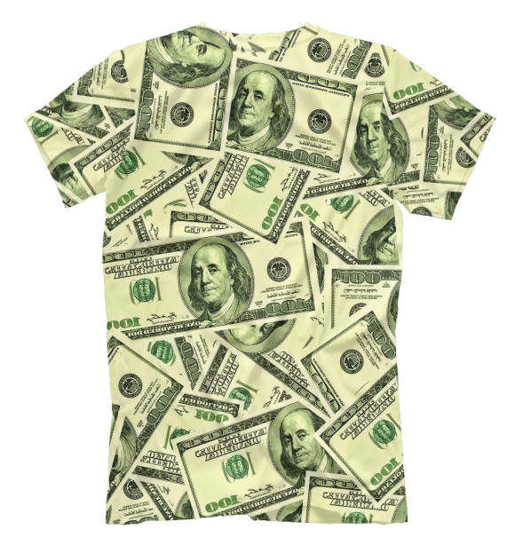 Мужская футболка с изображением Валюта США цвета Белый