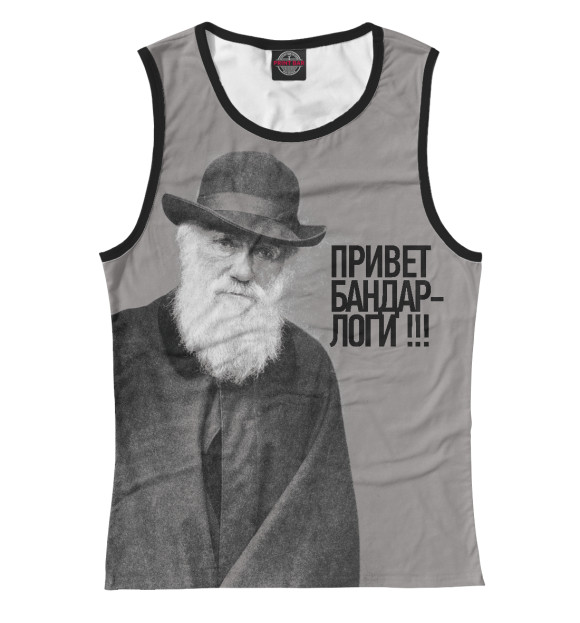 Майка для девочки с изображением Дарвин цвета Белый