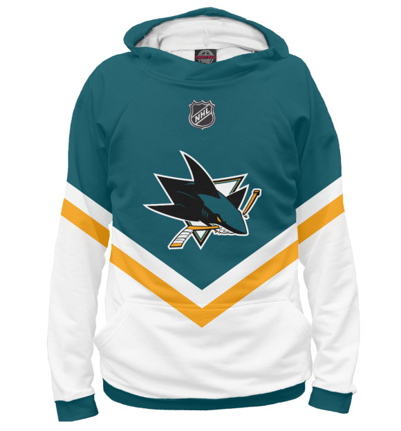 Худи для девочки с изображением San Jose Sharks цвета Белый