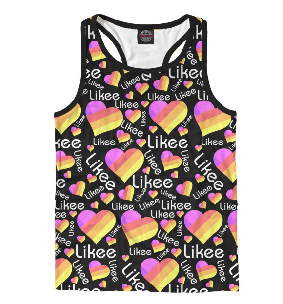 Мужская майка-борцовка с изображением Likee цвета Белый