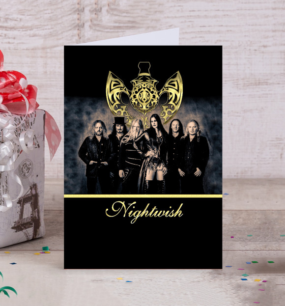 Открытка с изображением Nightwish цвета Белый
