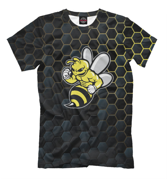 Мужская футболка с изображением Мощная пчела цвета Белый