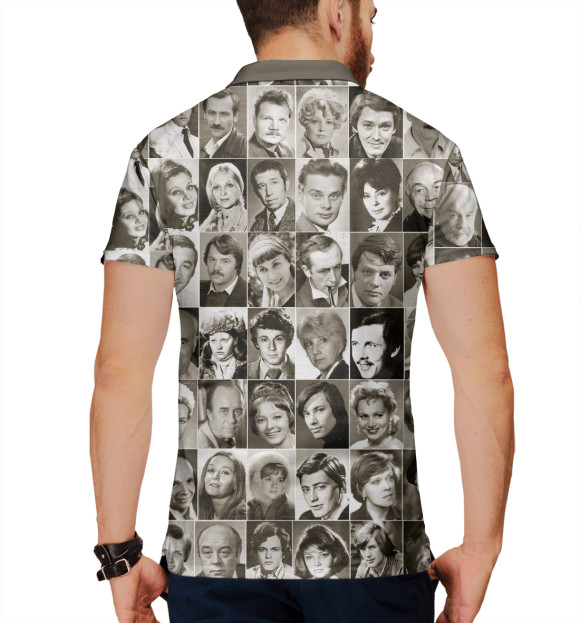 Мужское поло с изображением Актеры СССР цвета Белый