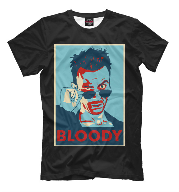 Мужская футболка с изображением Bloody цвета Р‘РµР»С‹Р№