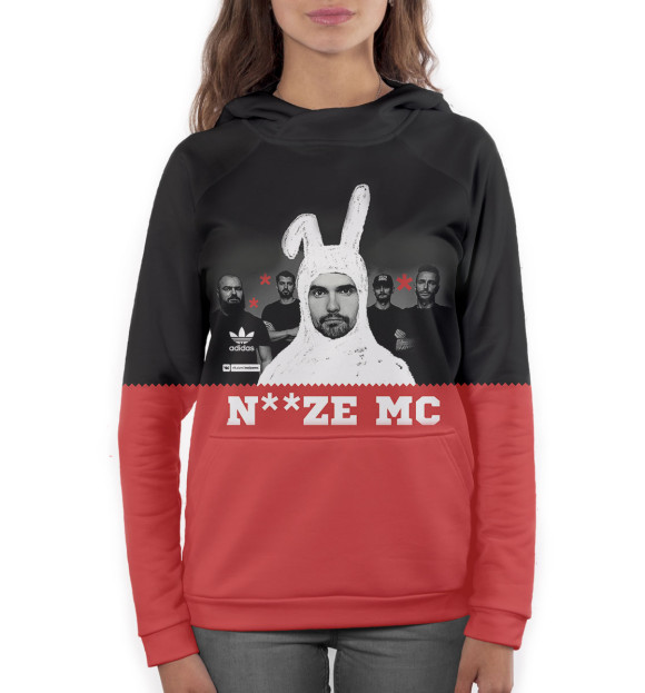 Женское худи с изображением Noize MC цвета Белый