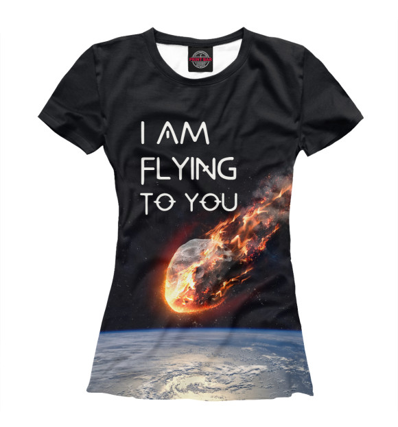 Женская футболка с изображением I am flying to you цвета Белый