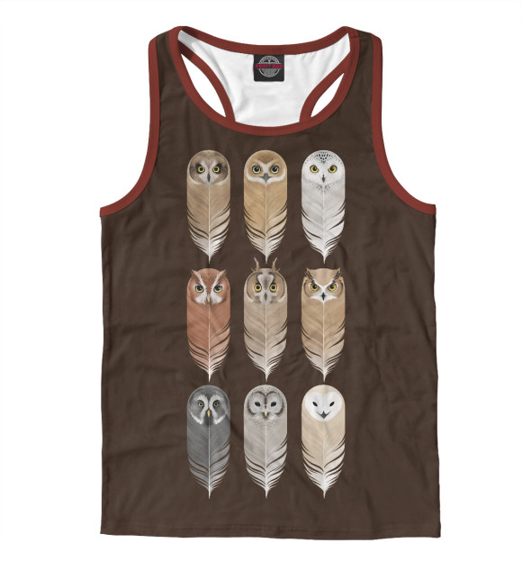 Мужская майка-борцовка с изображением Совы цвета Р‘РµР»С‹Р№
