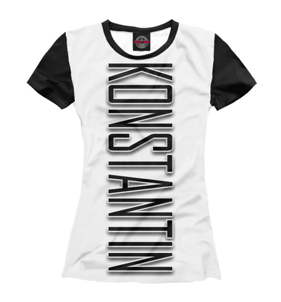 Женская футболка с изображением Konstantin-black цвета Белый