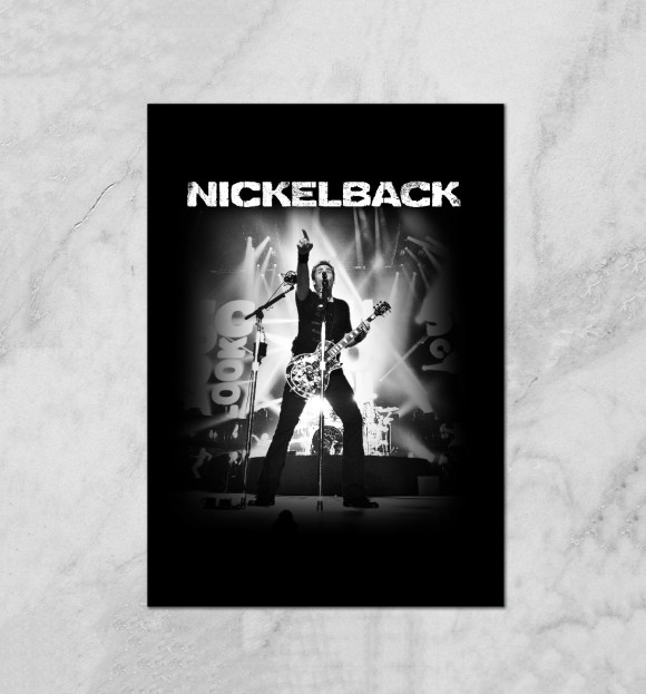 Плакат с изображением Nickelback цвета Белый