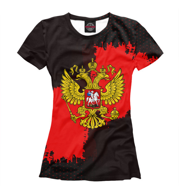 Женская футболка с изображением Russia collection 2018 RED цвета Белый