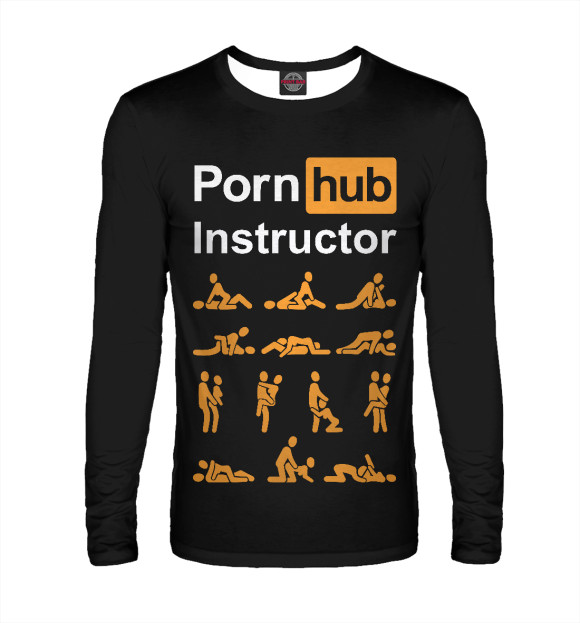 Мужской лонгслив с изображением Инструктор Pornhub цвета Белый