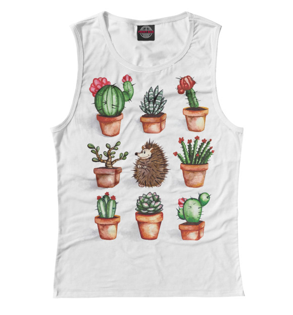 Майка для девочки с изображением Колючие цвета Белый