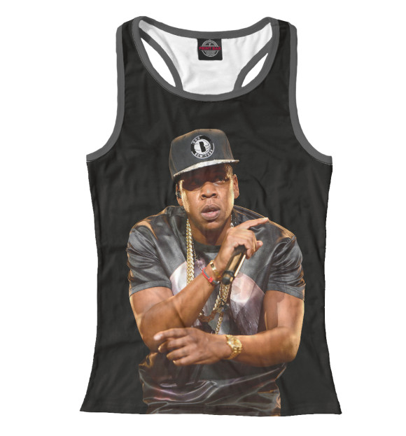 Женская майка-борцовка с изображением Jay-Z цвета Белый