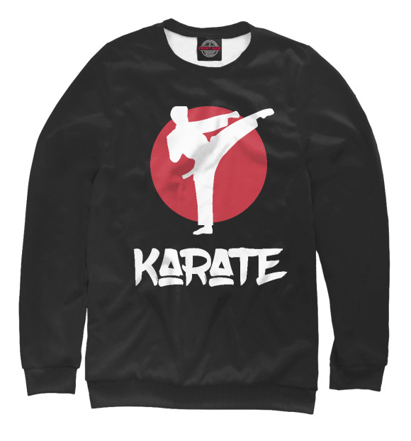 Женский свитшот с изображением Karate цвета Белый