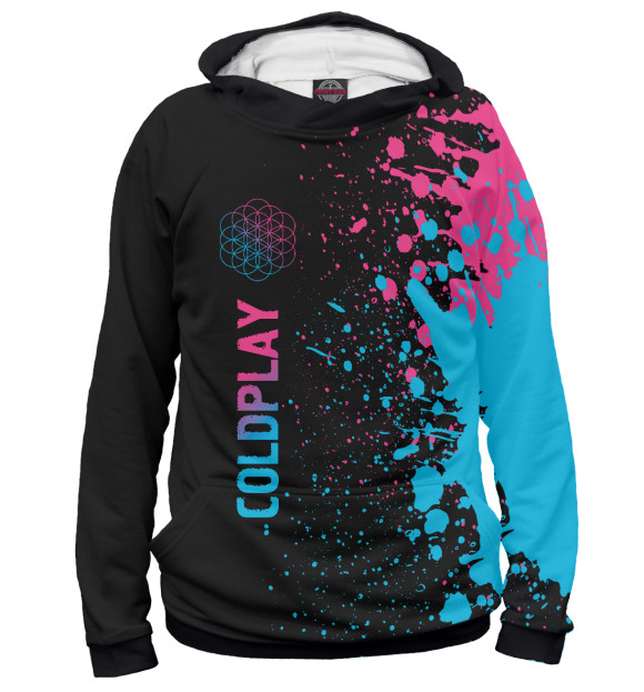 Худи для девочки с изображением Coldplay Neon Gradient цвета Белый