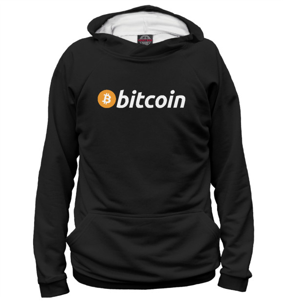 Женское худи с изображением Bitcoin цвета Белый