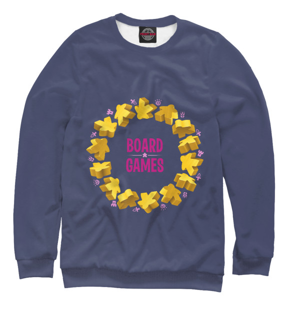 Мужской свитшот с изображением Настольщику цвета Белый