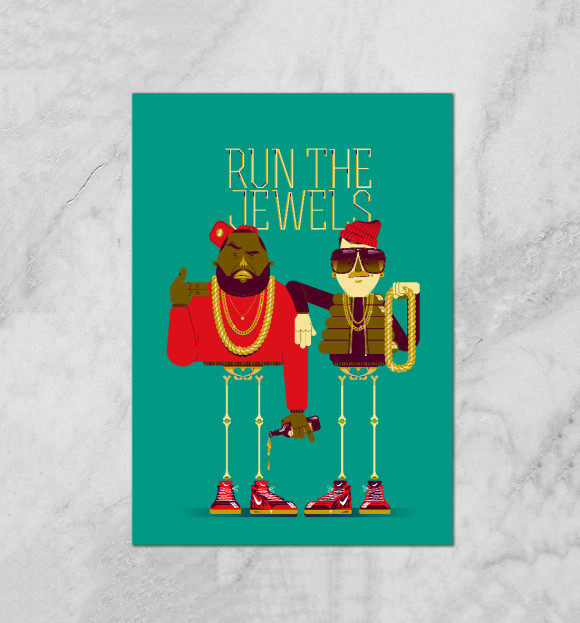 Плакат с притом Run The Jewels цвета Белый Плакат с изображением Run The Jewels цвета Белый
