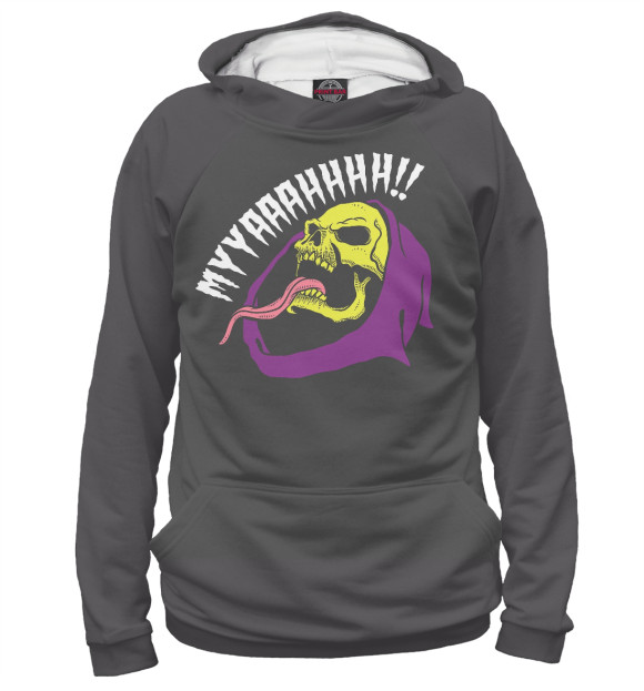 Мужское худи с изображением Скелетор хи-мен череп ahegao не аниме цвета Белый