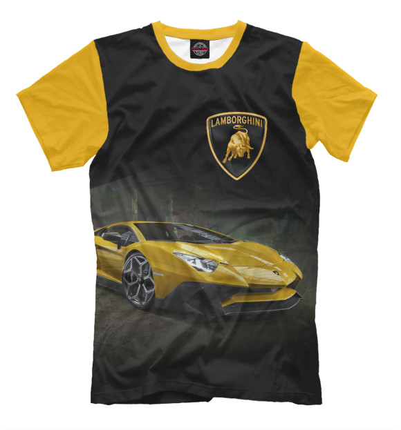 Мужская футболка с изображением Lamborghini цвета Черный