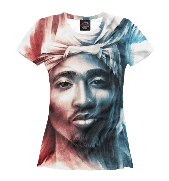 Женская футболка с изображением Шакур цвета Белый