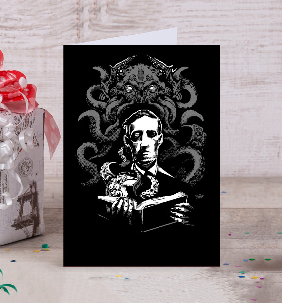 Открытка с изображением Лавкрафт цвета Белый