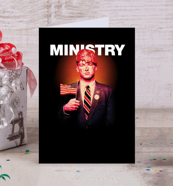 Открытка с изображением Ministry цвета Белый