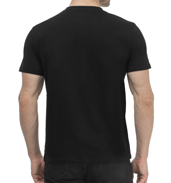 Мужская футболка с изображением Черная цвета Белый
