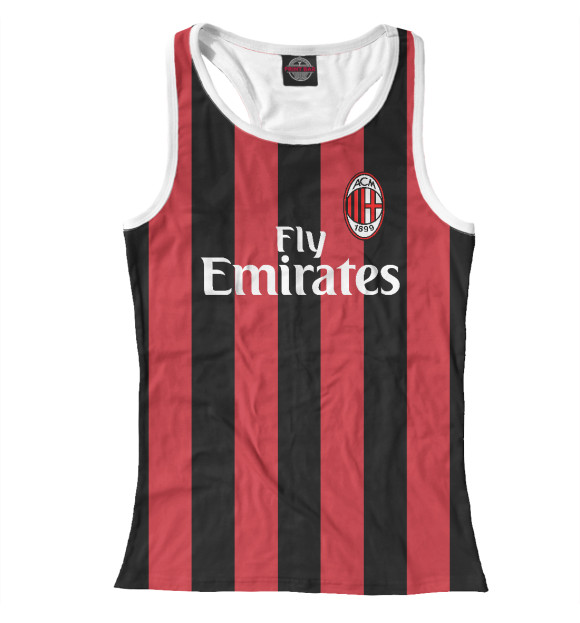 Женская майка-борцовка с изображением AC Milan цвета Белый