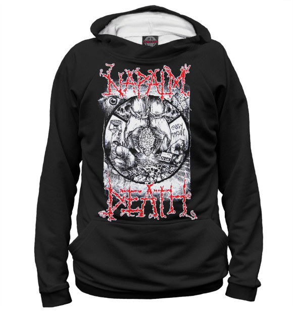 Женское худи с изображением Napalm Death цвета Белый