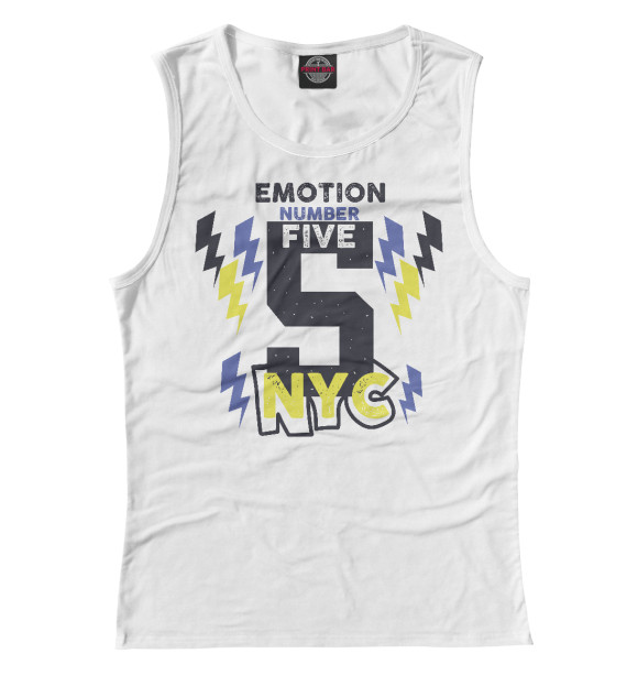 Майка для девочки с изображением Emotion number five NYC 5 цвета Белый