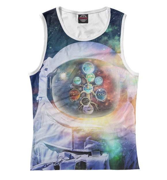 Майка для девочки с изображением 9 миров в Отражении цвета Белый