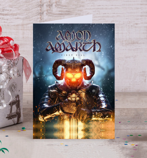 Открытка с притом Amon Amarth цвета Белый Открытка с изображением Amon Amarth цвета Белый